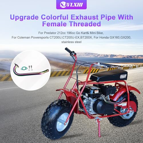 Exhaust Pipe With Female Threaded For Predator 196cc 212cc Colorful - size: colorful
