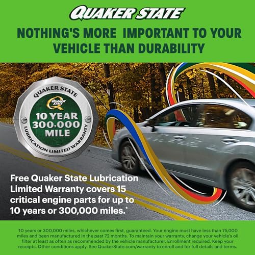 Quaker State Full Synthetic 5W-30 Motor Oil, 1 Quart (6 Pack) - size: 1 Quart, style: 6-Pack