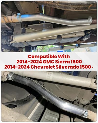 T409 Stainless Steel Muffler Exhaust,Compatible With 2014-2021 Silverado 1500/Sierra 4.3L V6 and 5.3L V8