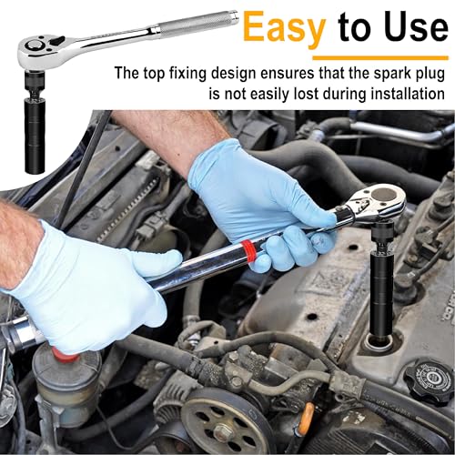 14mm&16mm Spark Plug Socket Set, Spark Plug Tool for 9/16"&5/8" Spark Plugs - color: Black 14mm&16mm x 3.8"