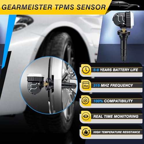 TPMS Sensors, 315MHZ Tire Pressure Monitor System Sensor for Ford F-Series 2017-2022 Escape 2020-2022 Fusion 2017-2021,Lincoln MKX 2016-2021 MKC 2018-2020 Nautilus 2019-2021 FR3Z1A189A, 4 Pack - color: FR3Z1A189A(4PCS)