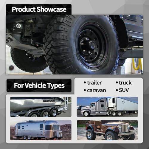 4Pcs 3.19" OD 3.14" H Aluminum Trailer Wheel Center Caps for Rim - color: Gloss Black, size: 3.19" OD 3.14" H
