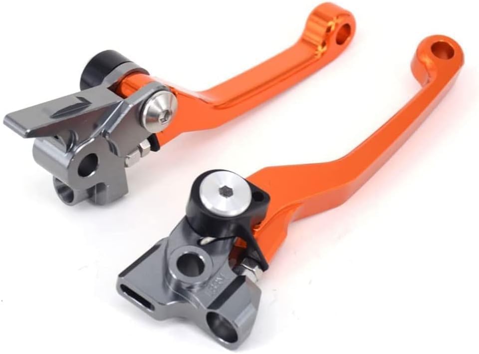 JFG RACING Dirt Bike Foldable Clutch Brake Levers for 125-500 XC EXC XCF FC - color: Orange