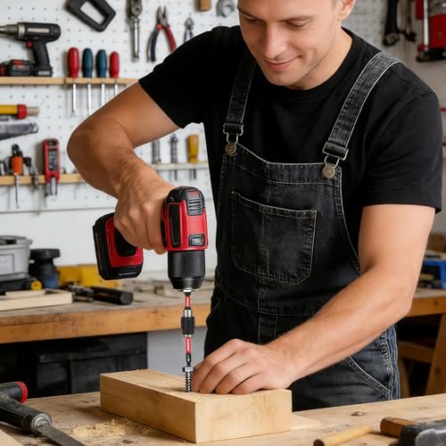 23-Piece Magnetic Hex Head Allen Wrench Drill Bit Set with 2.4" Impact Bit Holder, 1/4" Hex Shank Hex Bits, SAE & Metric Hex Screwdriver Bit Set, S2 Steel Allen Key, Mechanic Home Repair - color: 23 Pcs 1/4" Shank Hex