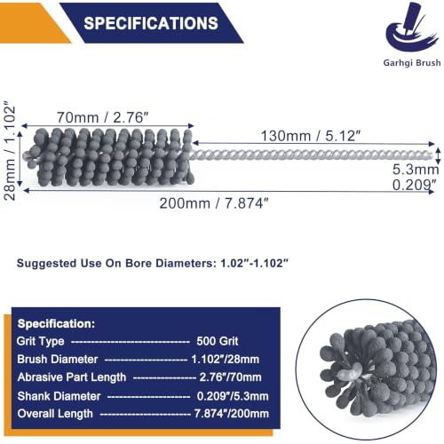 Garhgi 1.102"(28mm) Cylinder Hone with 500 Grit SC Ball - size: 1.102"(28mm), style: 500 Grit