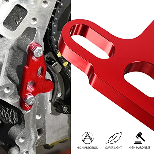 2PCS Red Oil Pump Alignment Girdle Brace Kit,Billet Aluminium CNC Machined Oil Pump Guide Hold Down Tool for GM Gen V LT1 LT4 LT5 L83 L86 L87 Engine Cam Swap,Anodized Finish with Bolts - color: RED