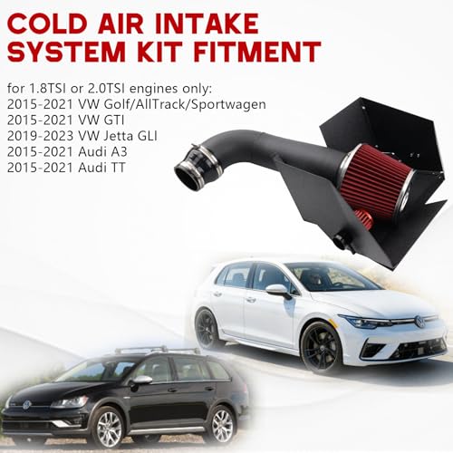 Cold Air Intake for 2015-2021 VW Golf/GTI/Audi A3/TT 1.8/2.0TSI - size: 15-21 GTI/Golf/Jetta/Audi A3/TT 1.8TSI or 2.0TSI