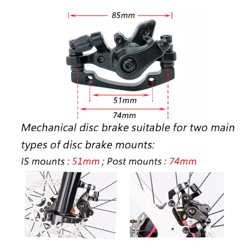 Bicycle Disc Brake Kit,Mechanical Disc Brake Kit,Including Front and Rear Mechanical Disc Brake Calipers with 160mm Rotor for Mountain Bikes,Folding Bikes,Road Bikes