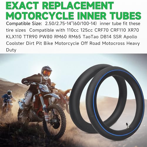 2.50/2.75-14"(60/100-14) Motorcycle Inner Tube TR4 Staight Valve Stem - size: 2.50/2.75-14" 1pc