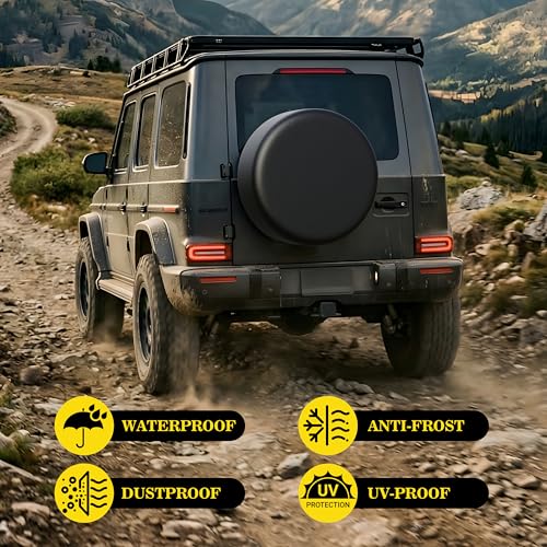 Moonet 34-35 inch Thickening Leather Spare Tire Cover Universal Fit - size: Fits for Tire Diameters 34" - 35"