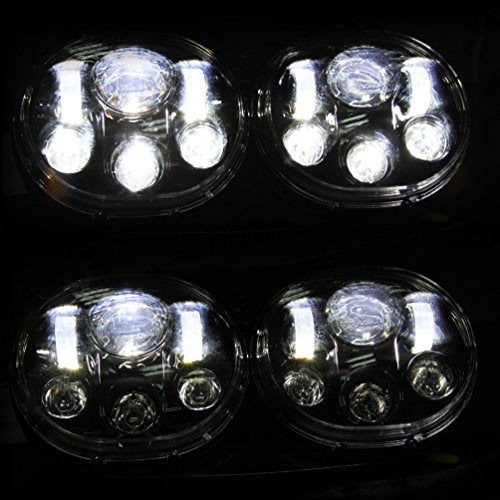 SUNPIE 5-3/4" Black Motorcycle Projector Dual Head light Compatible with H_arley Motorcycles Compatible with Road Glide 2004~2013