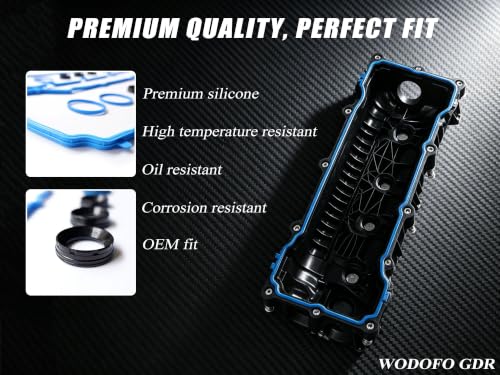 Silicone 3.6L V6 Valve Cover Gasket Set 5184596AE Intake Manifold Gasket MS97204 Fuel Injection Gasket Replacement for Chrysler 200 300,Dodge Challenger Charger Journey,Jeep Wrangler Cherokee VS50805R
