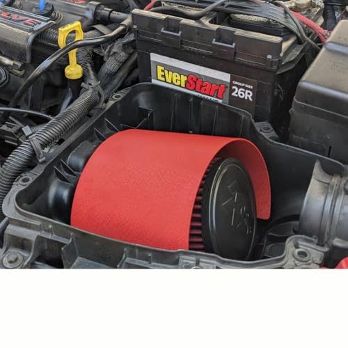 Kyostar Universal Steel Air Filter Heat Shield Cover Burning Air Intake Filter Cover for 2.5-3.5" Cone Filter (Red) - color: Red