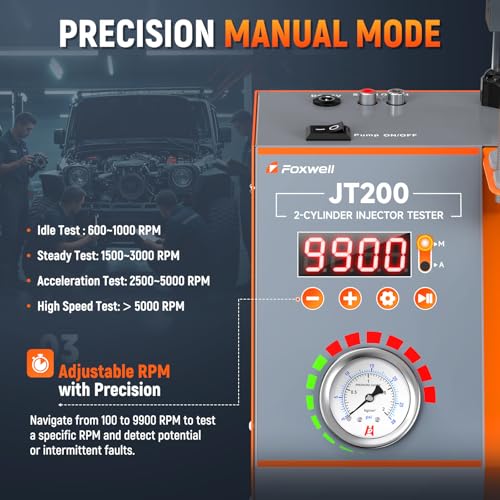 FOXWELL JT200 Fuel Injector Tester Cleaner - Visualize Spray Pattern & Flow