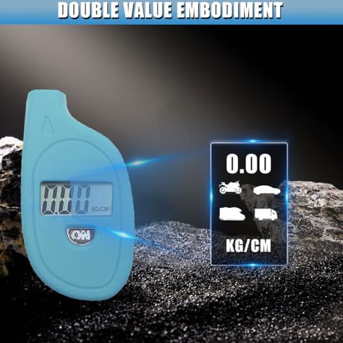 Digital Tire Pressure Gauge, 5-150PSI 4 Unit Settings (Blue) - color: Blue