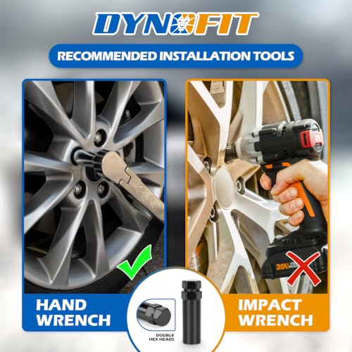 Dynofit 6 Spline Tuner Lug Nuts Key,with 19mm and 21mm Hex,for 1/2" M12 Nut - color: Black, size: 6 Spline with Hex 3/4" and 13/16"