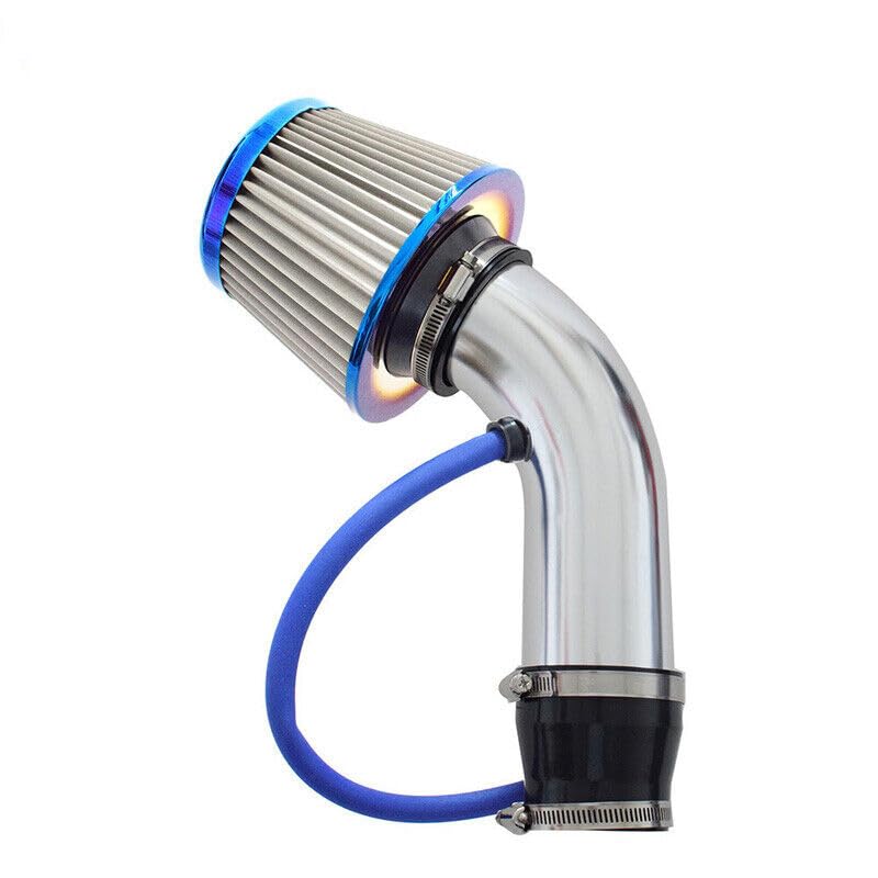 3 inch Car Cold Air Intake Filter Induction Pipe Kit Aluminum Power Flow Hose Baked Blue