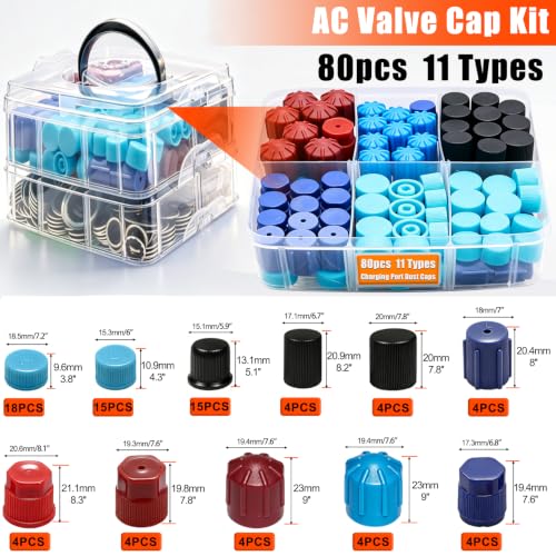 Taiss 5 Set Car A/C Repair Kits,102PCS A/C Valve Core Kit+270pcs AC O-Ring Seals Kit+80pcs Valve Core Caps+45pcs A/C Compressor Seal Washers Kit+4PCS Remove Tool (501PCS) - color: 501PCS