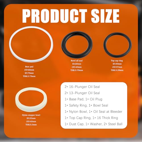 16PCS Hydraulic Jack Seal Kit,Professional Floor Jacks Oil Sealing Kits