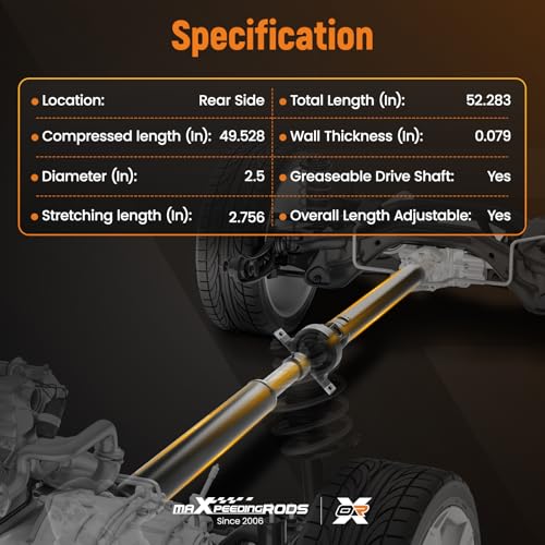 maXpeedingrods Rear Drive Shaft Prop Shaft Driveshaft Assembly for BMW X3 E83 2007 2008 2009 2010, L6 3.0L, Replace# 26107564740 | 936-593