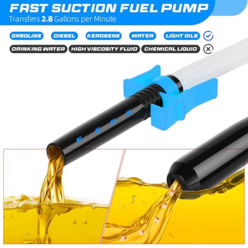 Portable Cordless Fuel Transfer Pump Battery Powered with Gloves - color: 1 Pack of Light Blue