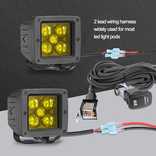 2 Lead LED Light Bar Wiring Harness w/ 5 Pin Rocker Switch - style: 2 Lead