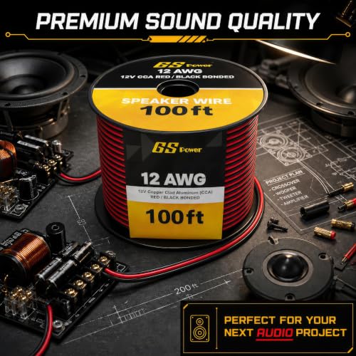 GS Power 12 Gauge Wire Automotive - 200ft CCA Primary Bonded Wire - size: 12 Gauge-100 ft-Bonded