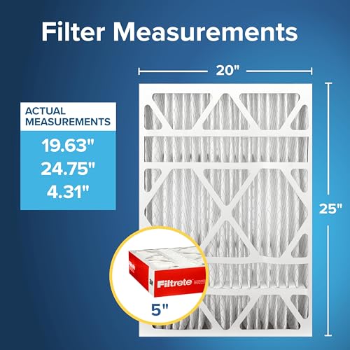Filtrete 20x25x5 Air Filter MERV 11, MPR 1000 Micro Allergen Defense 2-Pack, Fits Lennox, AC Furnace HVAC Filters for Home, Pleated Electrostatic (Actual Size 19.63 x 24.75 x 4.31 in)