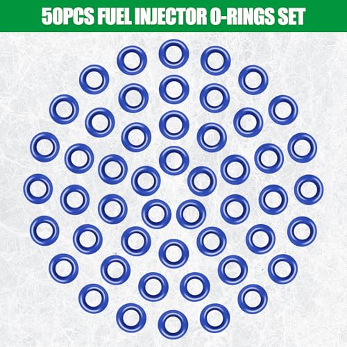 JA&MIU 50 PCS Fuel Injector O-Ring Set, Blue Viton (7.52mm X 3.53 mm) - size: Bule - 50