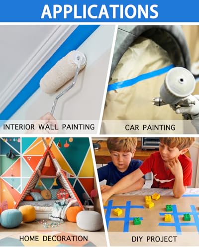 Blue Painters Tape - 20 Rolls Masking Tape 1 inch Wide - size: 20 Rolls 0.94"
