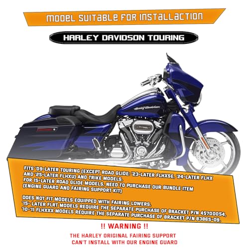 Kinglemc Crash Bar Engine Guard for Harley Touring(Gloss Black)