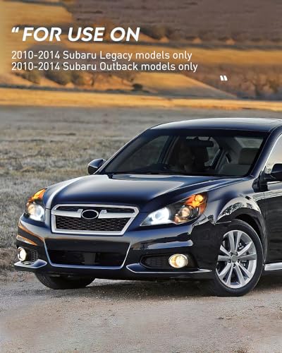 Nilight Headlight Assembly Compatible with 2010 2011 2012 2013 2014 Subaru Legacy/Outback Black Housing Amber Reflector Clear Lens Headlights Replacement Driver and Passenger Side - color: Black Housing + Amber Reflector
