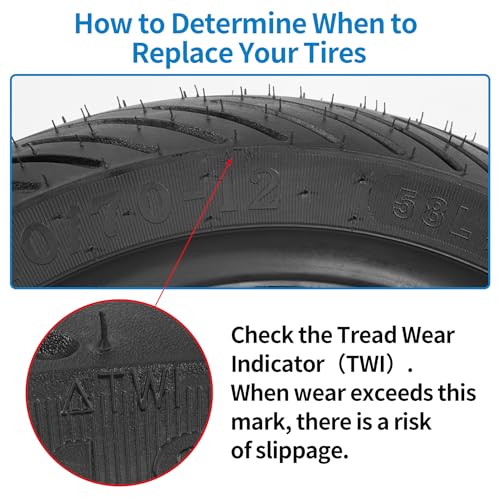 120/70-12 Tubeless Tire for Scooter, Moped, Tricycle - Bias-6PR 58 L-1 PACK - size: 120/70-12