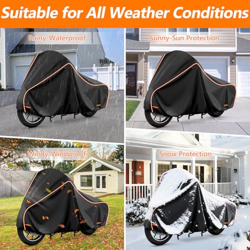 Motorcycle Cover for Harley Touring Models Road King 420D & Cotton Lining - size: for Touring Models