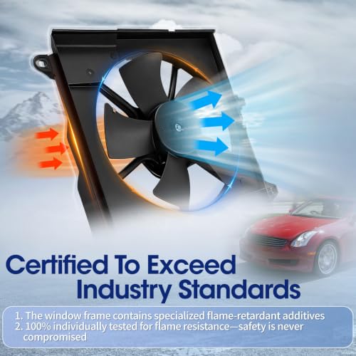Engine Cooling Radiator Fan Assembly Fit for nfiniti G35 2003-2007 V6 3.5L, Nissan 350Z 2003-2007 V6 3.5L, Reference Number 620429, 631210, 620980, 75628, 21481CD000, 21481CF40B - size: 620429, 620980