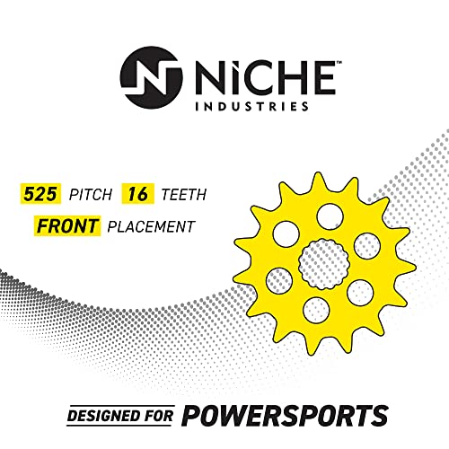 NICHE Drive Sprocket Chain Combo for Yamaha MT-09 FZ09 XSR900 Front 16 Rear 45 Tooth 525V O-Ring 110 Links - size: O-Ring Chain