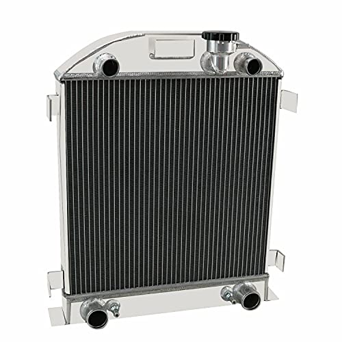 4 Row Aluminum Radiator Compatible with 1928 1929 Ford Model A With Flathead V8 Engine AT/MT