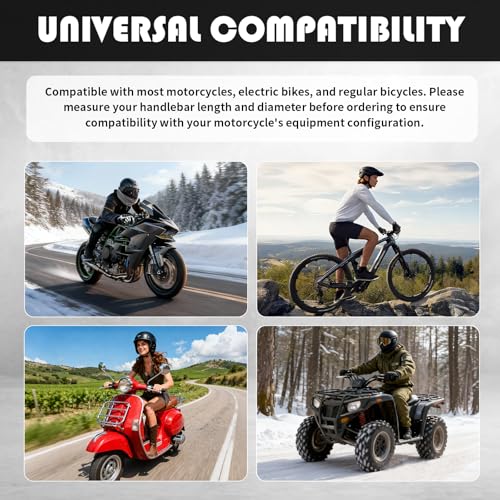 2PCS 2026 New Motorcycle Handlebar Grips Sliding Installation,Silicone Non-Slip Dirt Bike Grips,Universal Motorcycle Grip Motorcycles Accessories for E-Bikes/Bicycles