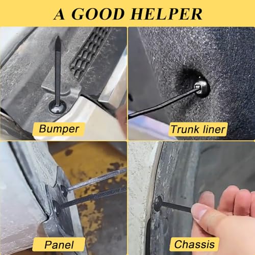 100PCS Nylon Universal Cable Tie Buckle for Car, Heavy Duty Plastic Rivet T Zip Ties Style, Grip Auto Zip Tie Buckles, Automotive Zipper Clips, Ziplock Pro Cable Ties