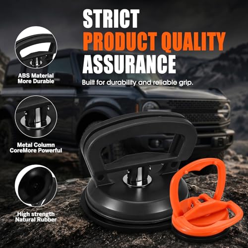 yuyimydd Dent Puller,Car Dent Puller Kit,Suction Cup Dent Remover Tool - color: 1 Black + 2 Orange