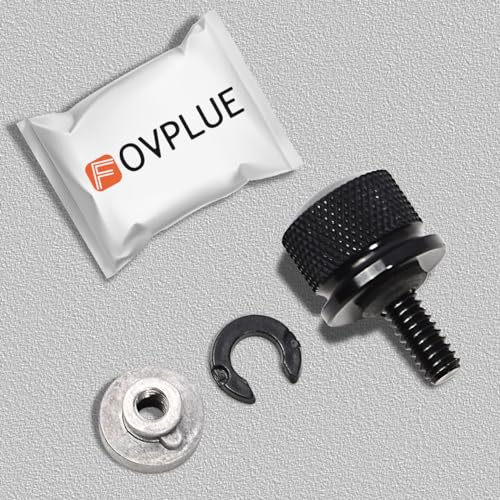 FOVPLUE 1/4″-20 Thread Seat Bolt/Screw and Nut Kit for Harley Softail - color: BLACK BOLT/NUT/WASHER