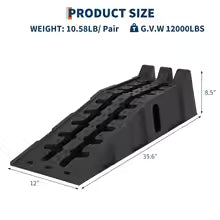 2-Pack Car Ramps for Oil Changes, 12,000LB (5T) Capacity, Low Profile 6.25" Lift Vehicle Service Ramps for Trucks, SUVs, and Cars