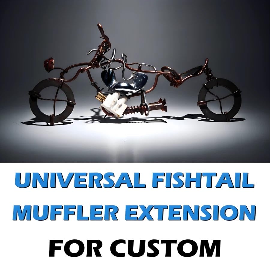 36" 1.875'' Fishtail Muffler for Motorcycle Exhaust 1.75'' Header Pipes