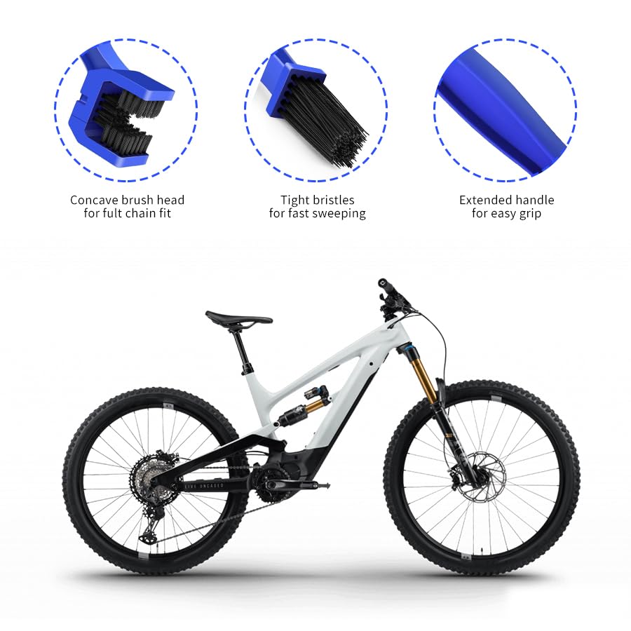 2 PCS Bike or Motorcycle Chain Washer,Grunge Brush Chain Degreaser for Bicycle Motorcycle Chain Brush, Universal Bicycle Chain Cleaning Brush Tool for Mountain Bike Heavy Duty Motorcycle ,(Blue,Black) - style: Set of 2