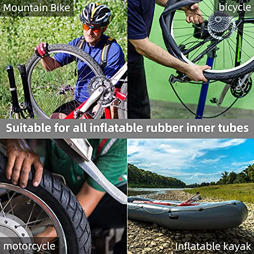 Bike Tire Repair Kits - Bycicle Inner Tube Puncture Patch Kit with 24PCS Vulcanizing Patches,Sandpaper,Metal Rasp,Portable Storage Box for Cycling, Motorcycle, BMX, ATVs, Inflatable Rubber - color: Orange