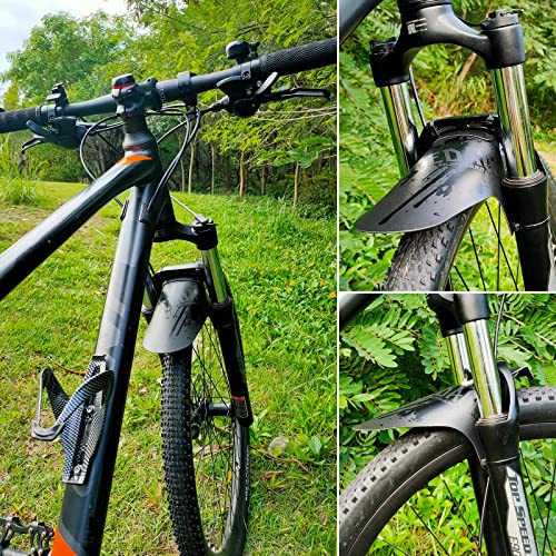 Mountain Bike Fenders, Fits 20-29 Inch MTB, 2-Piece Set - color: A-Black
