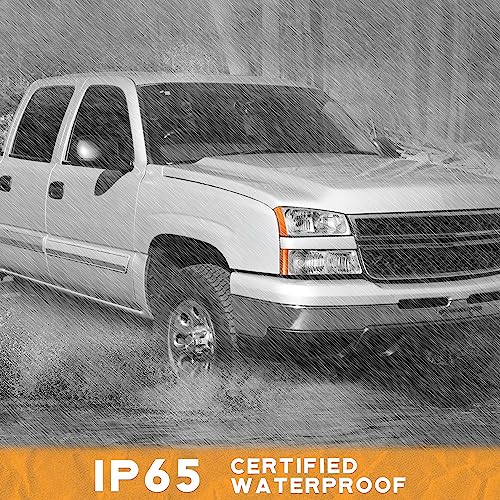 WEELMOTO Headlights for 03-07 Chevy Silverado1500/2500/3500/1500HD/2500HD - color: Clear Lens l Chrome Housing l Amber Reflector