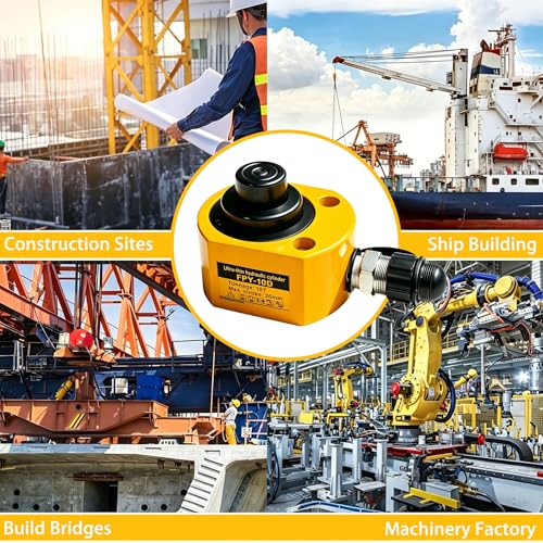 Jooptoolwook 10T Multi-Section Low Profile Hydraulic Ram Jack, 1" Stroke Portable Mini Hydraulic Lifting Cylinder for Machinery, Bridge & Construction Industry - size: 10T