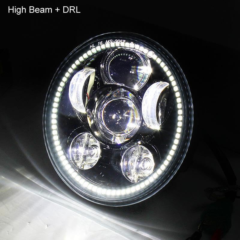 Eagle Lights 8900CG3H-SCOUT Indian Scout Motorcycle Headlight with White Halo Ring, Fits 2015+ Scout 60, Scout and Bobber, Chrome - color: Chrome with Halo Ring