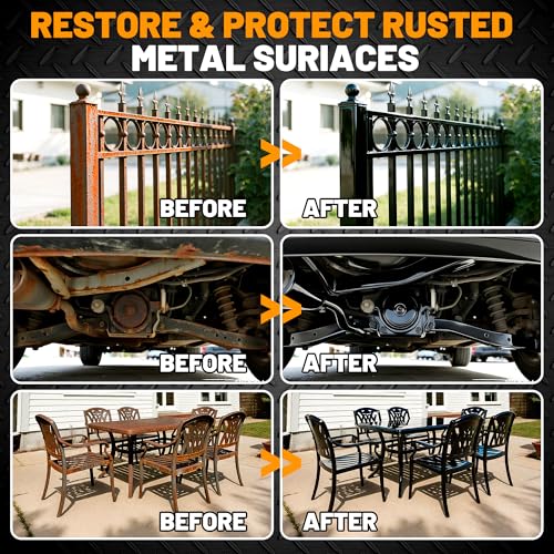 2-in-1 Rust Converter & Metal Primer, 35oz Black Metal Rust Inhibitor Paint - size: 35 Fl Oz (Pack of 1)